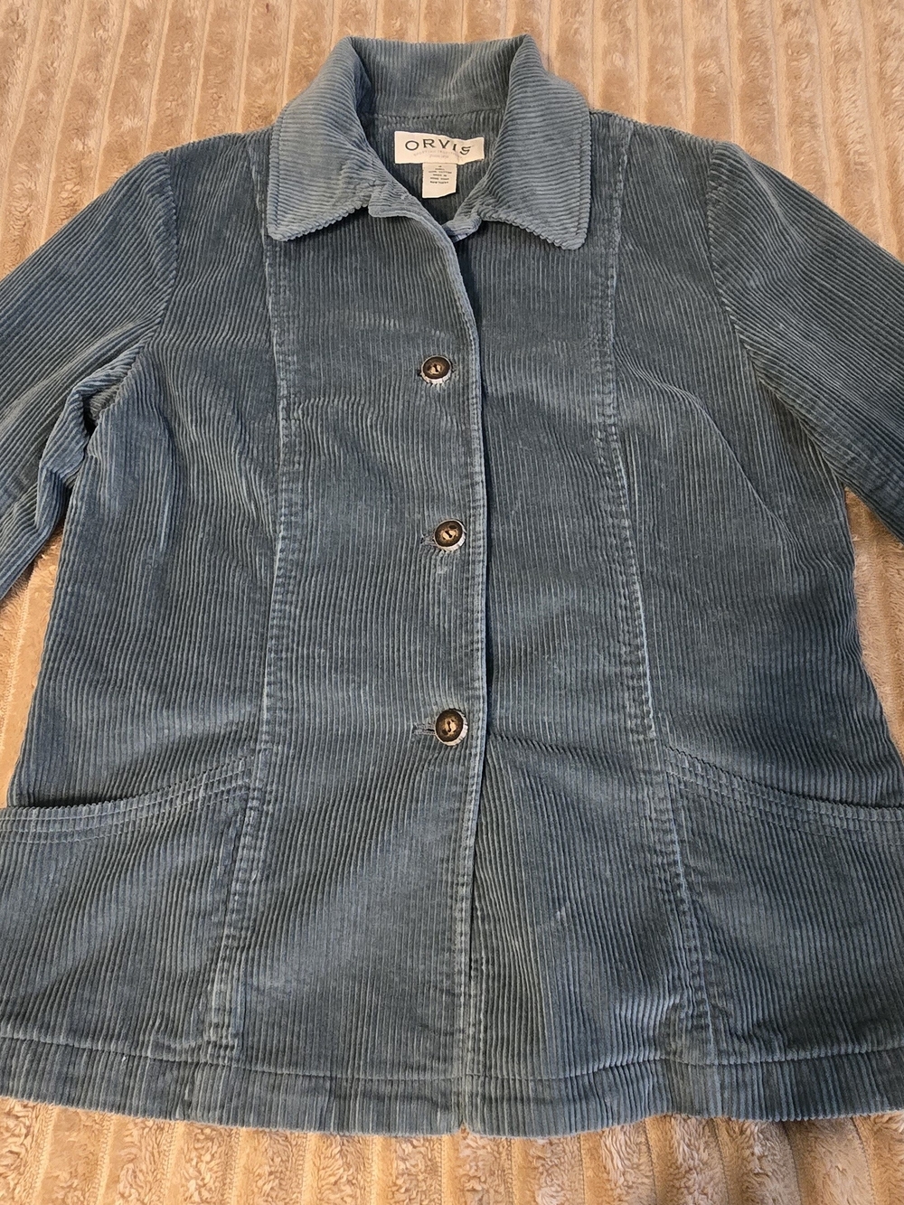 Vintage Orvis Blue Corduroy Button-Front Jacket - Size [6]